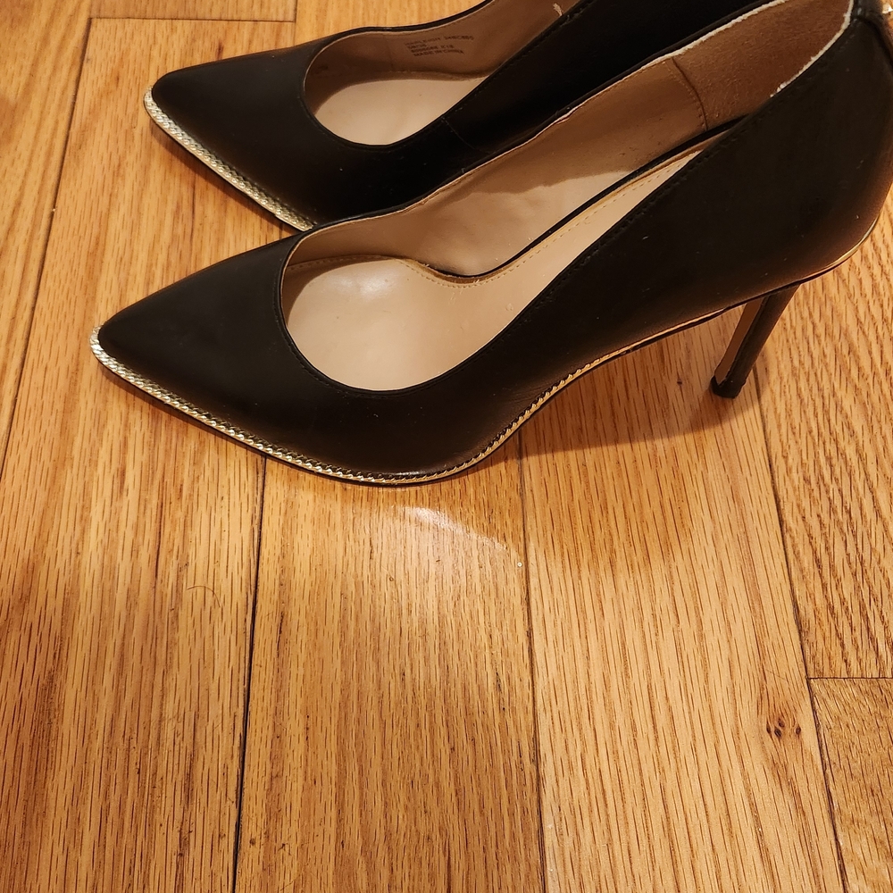 BCBGeneration Black and Gold Heels